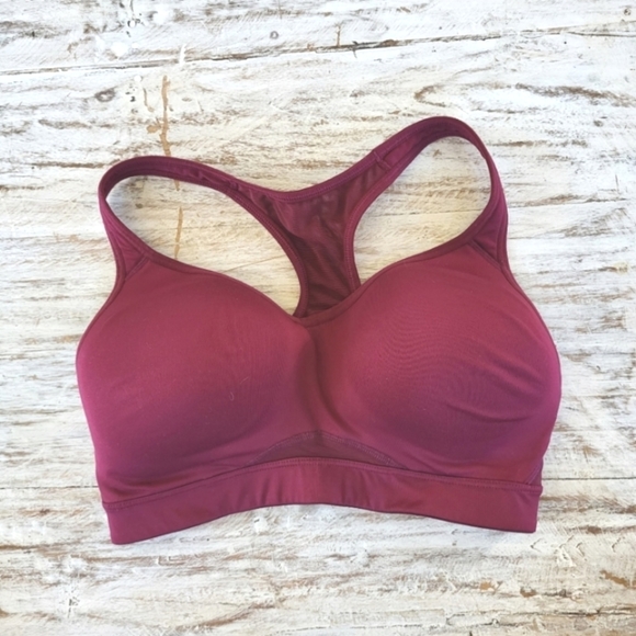 Old Navy Active Sports Bra Red Mesh Racerback - Picture 1 of 5